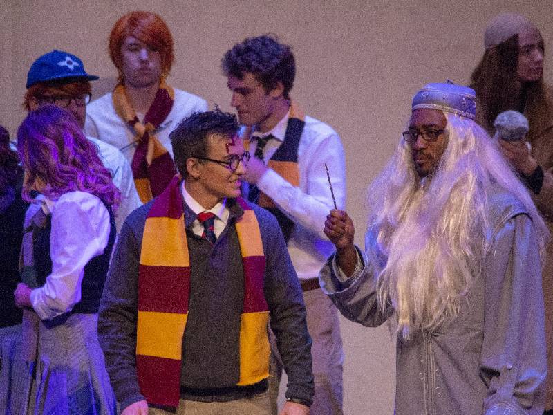 Student groups perform in a Harry Potter-themed Hippodrome skit