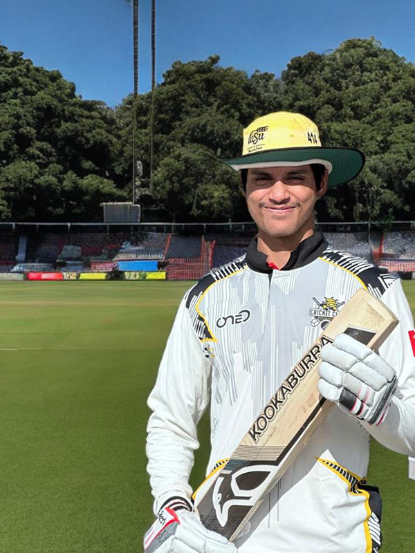 Kaushik Avancha competes with the WSU cricket team.