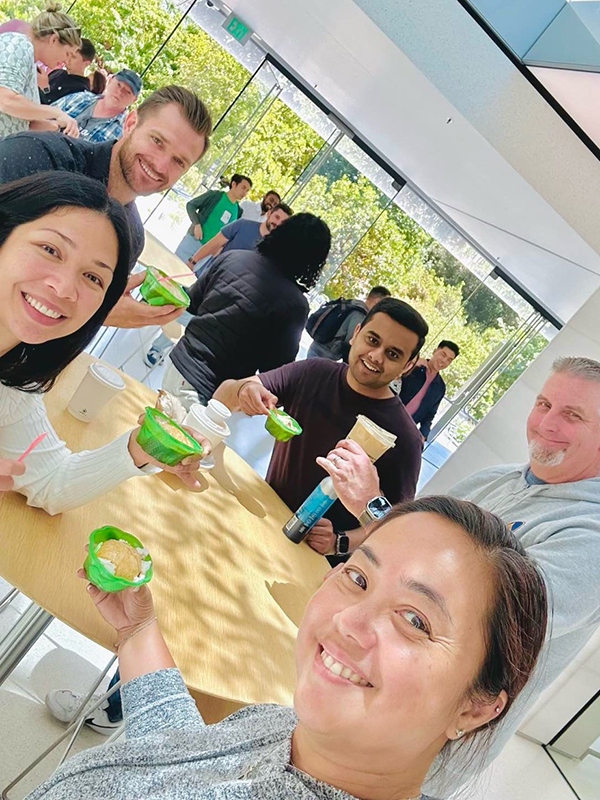 Pranav Sathya Prasad and his team during team building activities.