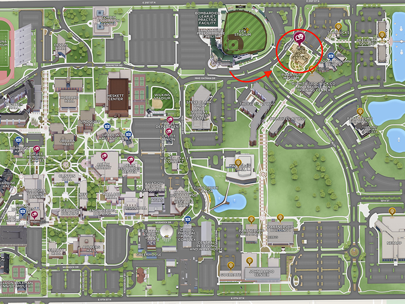 Wichita State campus map of all the building locations..