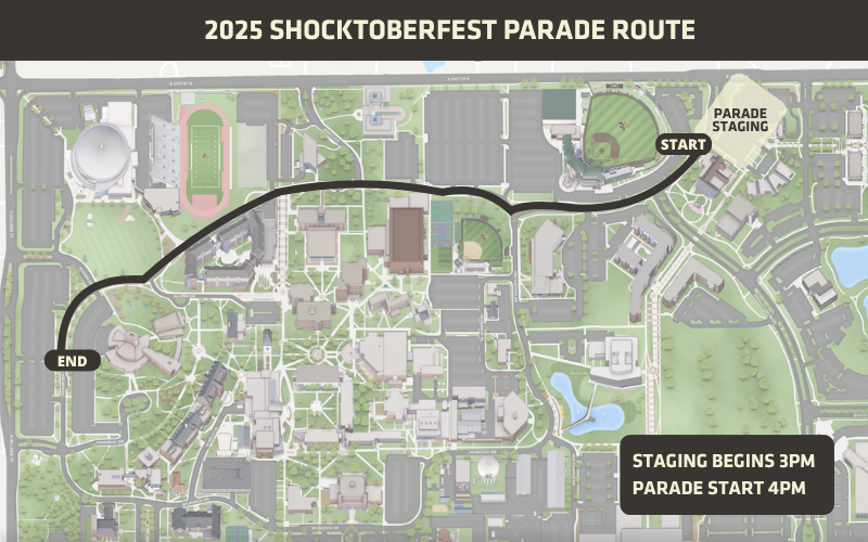 Parade Route Parade route from Marcus Welcome Center, along perimeter road, ending at Duerksen Amphitheatre