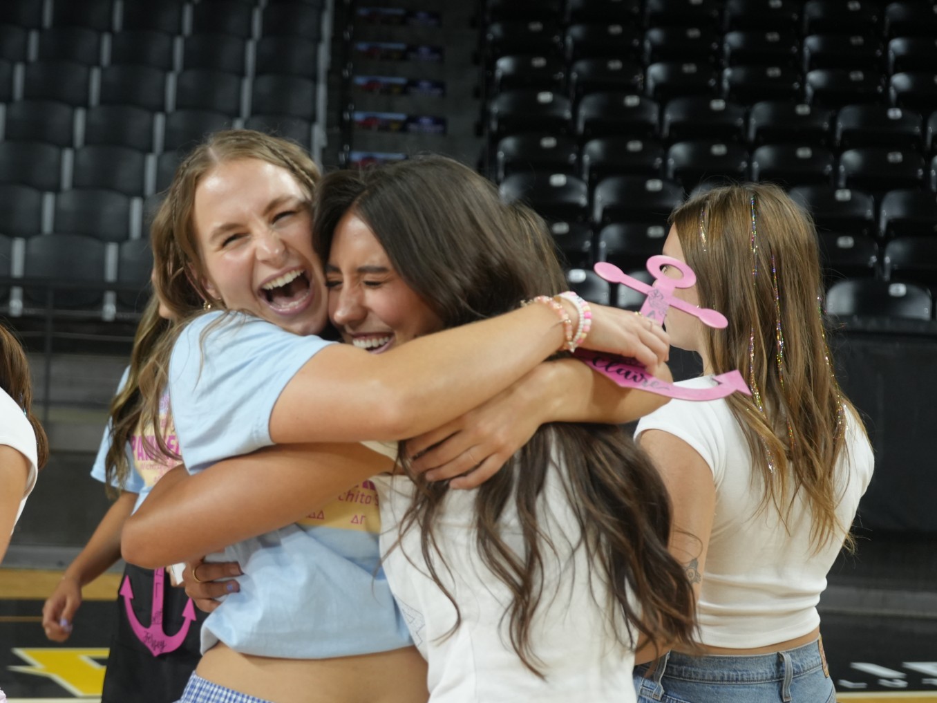 Bid Day 2025 Women meeting their new sorority sisters at Bid Day